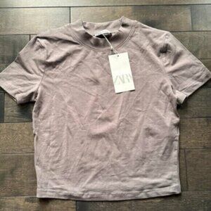 Zara Short Sleeve Mock Neck Tee - new with tags